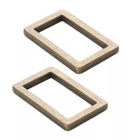 1" Rectangle Ring Flat (Set of Two)/Antique Brass (ByAnnie)