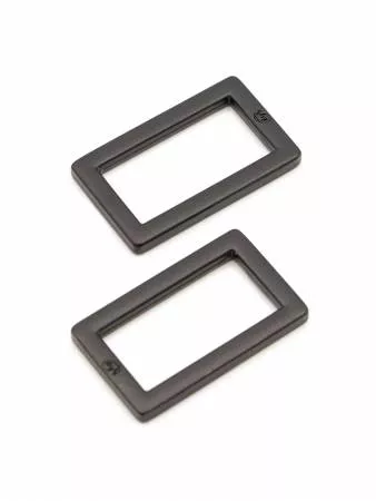 1" Rectangle Ring Flat (Set of Two)/Black Metal (ByAnnie)