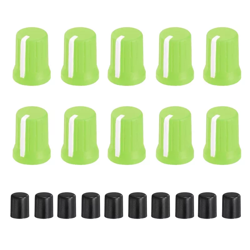 10pcs Potentiometer Knobs,Rubber Guitar Volume Tone Rotary Knob(Green White)