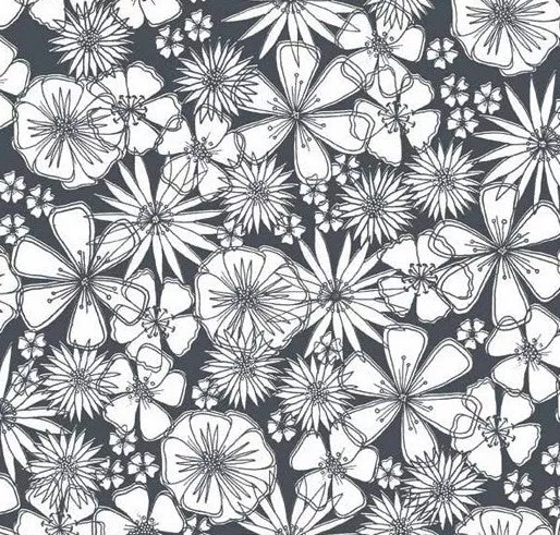 1282-S Floral - Gray - Meadow - Beth Studley
