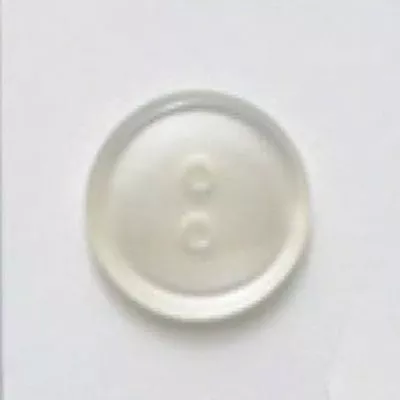 15mm White 2 Hole Polyester Button DB73 -- Dill Buttons