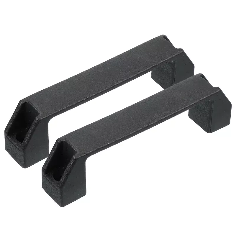 2 Pcs Plastic Pull Handles 150mm Hole Centers Square Drawer Pulls Black