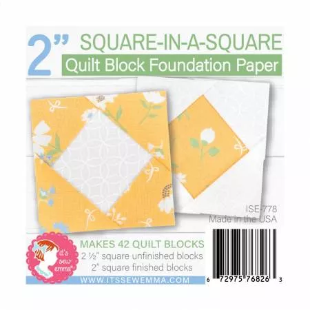 2" Square in a Square Quilt Block Foundation Paper
