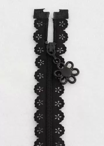24" Zipper Black Lace