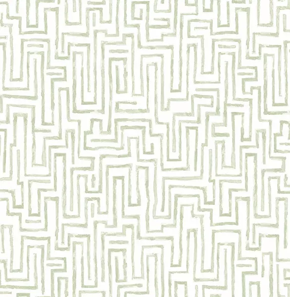2861-25702 Ramble Sage Geometric Wallpaper