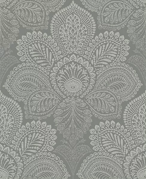 2861-25728 Triumph Grey Medallion Wallpaper