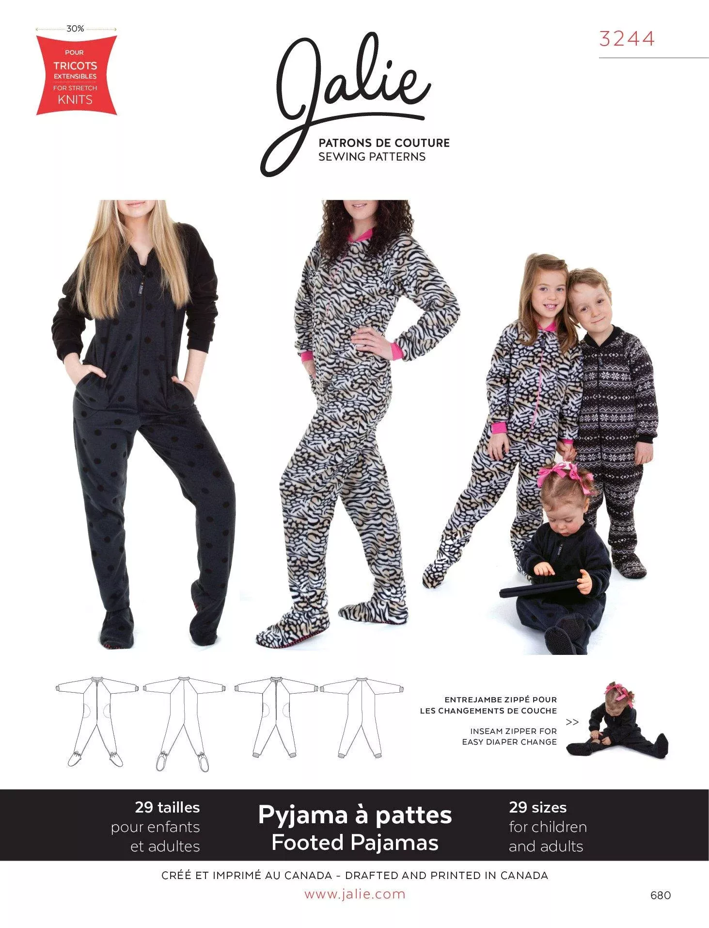 3244/ / Footed pajamas - PDF PATTERN DOWNLOAD