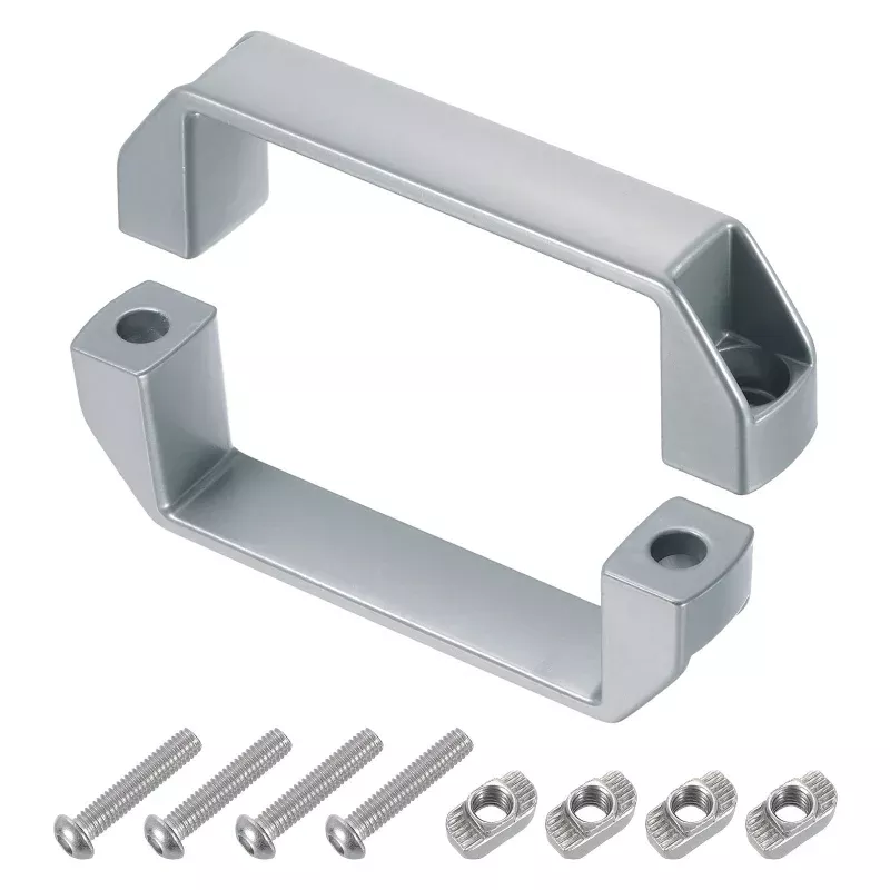 4 Pack Rectangular Pull Handle, 4.7″ Hole Center Door Handle, Silver