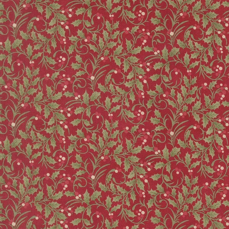 (44425 13) Candlelight Christmas Scroll Blenders Crimson by 3 Sisters for Moda Fabrics. Sold in 1/2 Yard Increments