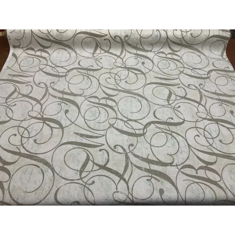 45” Home Essentials Multipurpose Fabric Calligraphy Spring Blue #1