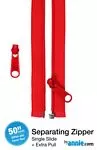 50in Separating Zipper + Extra slide - Atom Red