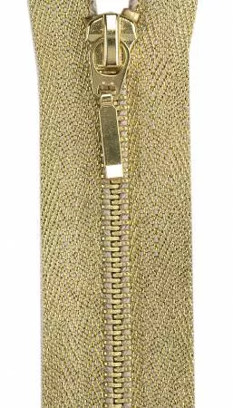 9" Metallic Zipper/Gold