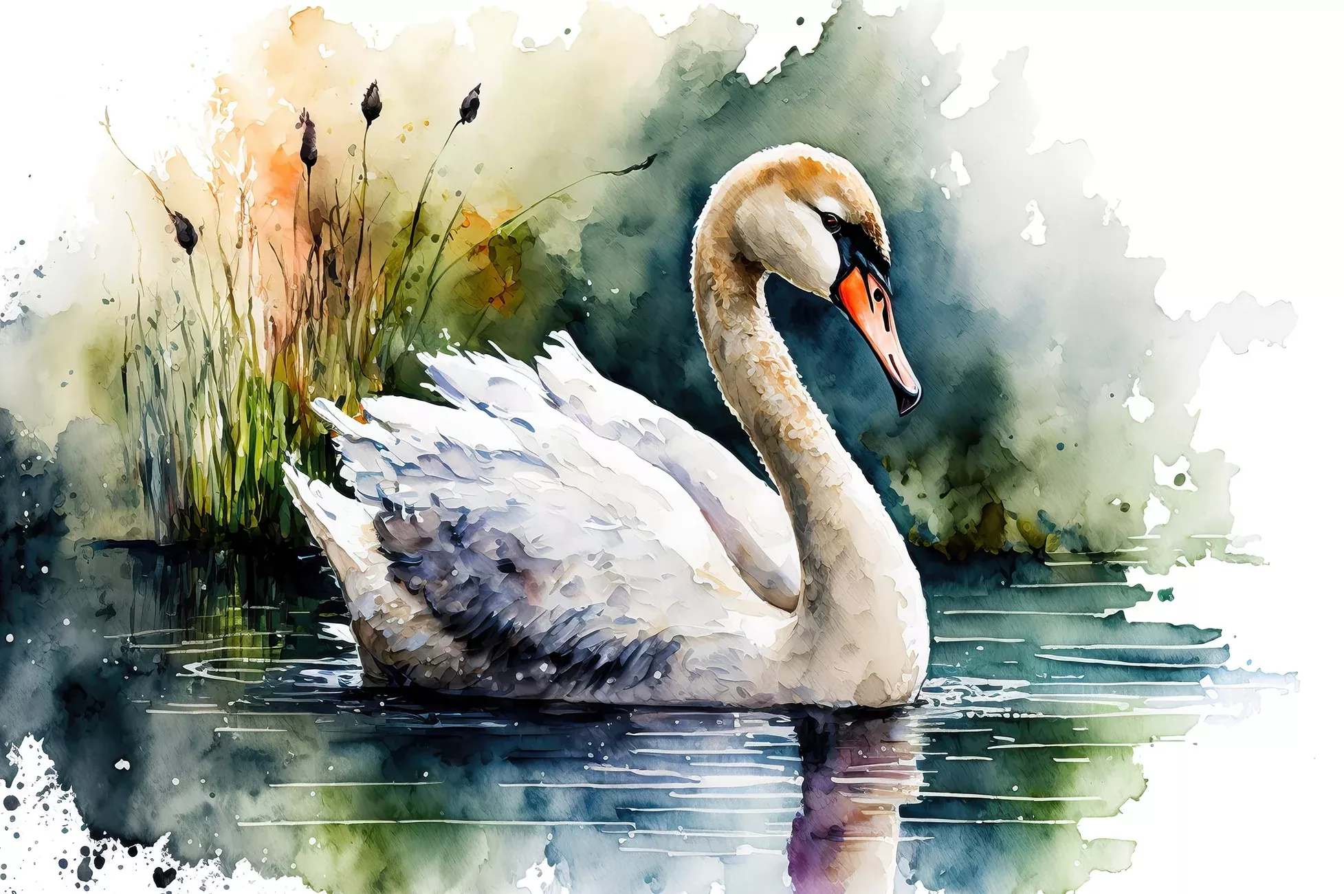 Abstract Swan 24x16in Panel