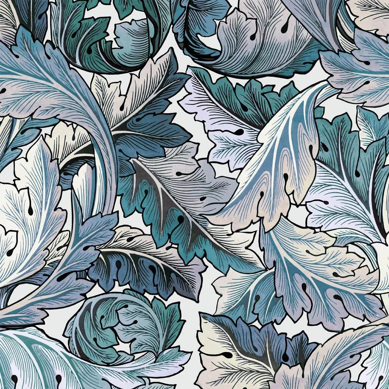 Acanthus Aegean Blue Off-White