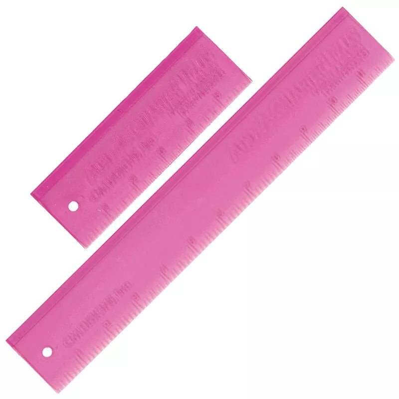 Add A Quarter Plus Ruler Combo/Pink (6" & 12" 2 pc set)