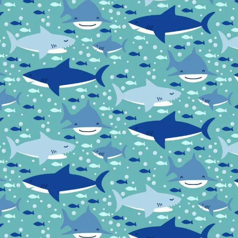 AE Nathan Comfy Flannel Prints Sharks Multi 16952 MULTI