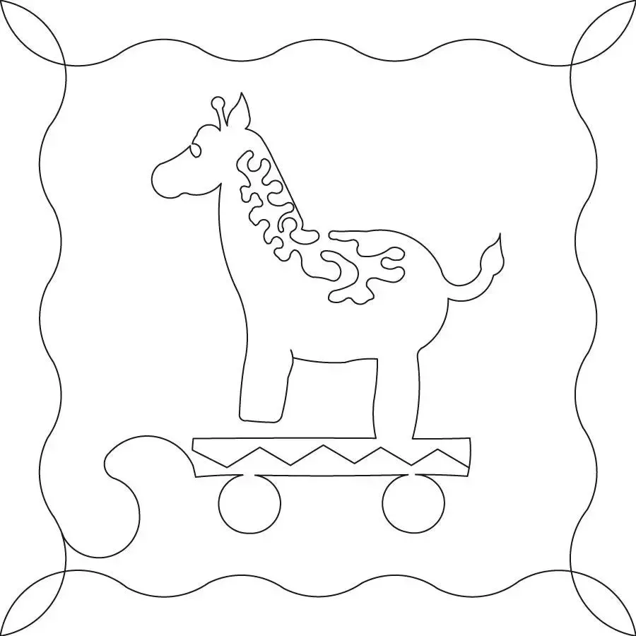 African Pull Toys Giraffe Block