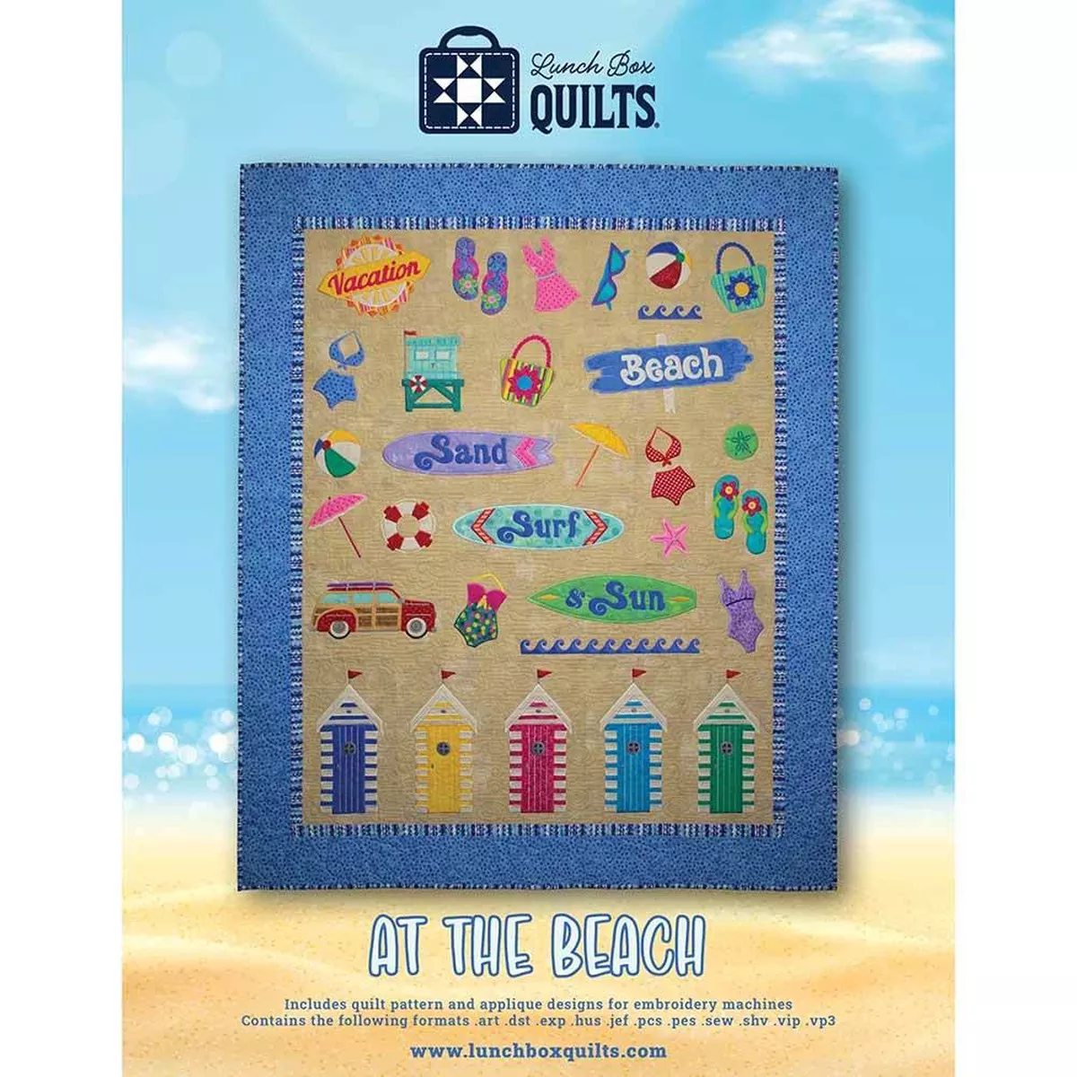 At the Beach Applique Machine Embroidery Quilt Pattern