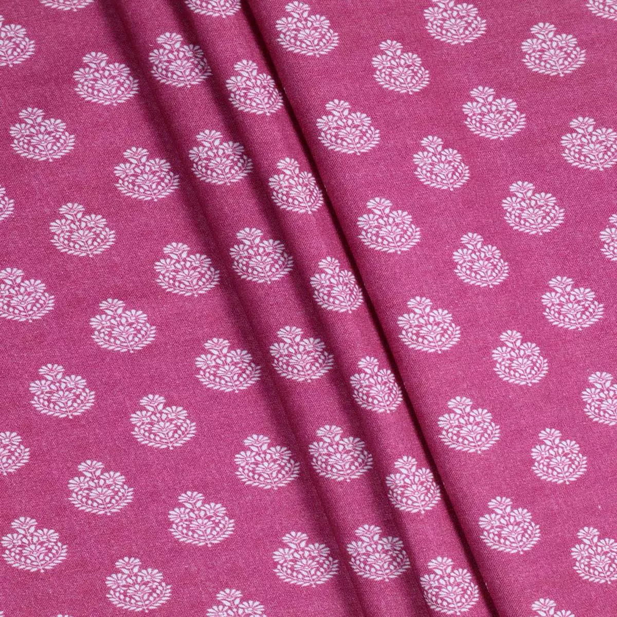 ‘Baghor’ Fabric by the Yard (Magenta Pink)