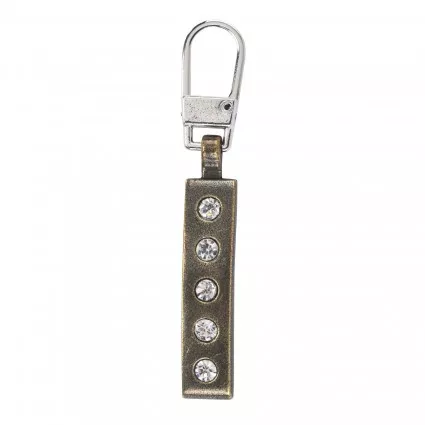Bar Zipper Pull/Rhinestone (Coats)