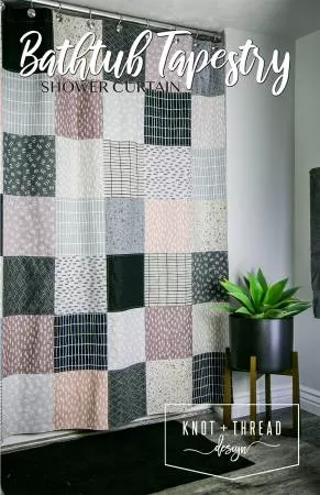 Bathtub Tapestry Shower Curtain Pattern - Knot + Thread Design