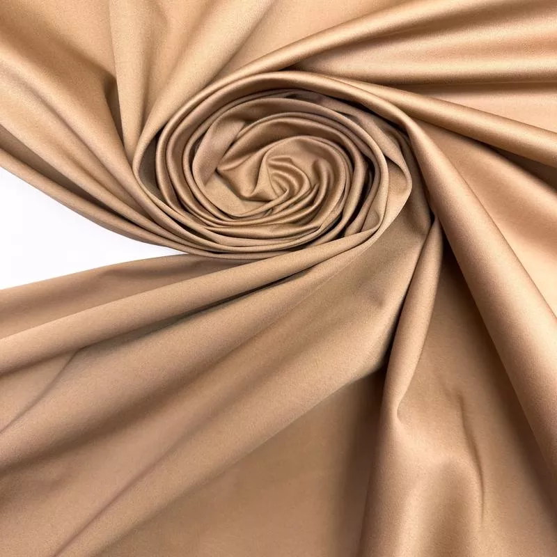 Beige Brown Cotton Viscose Elastane