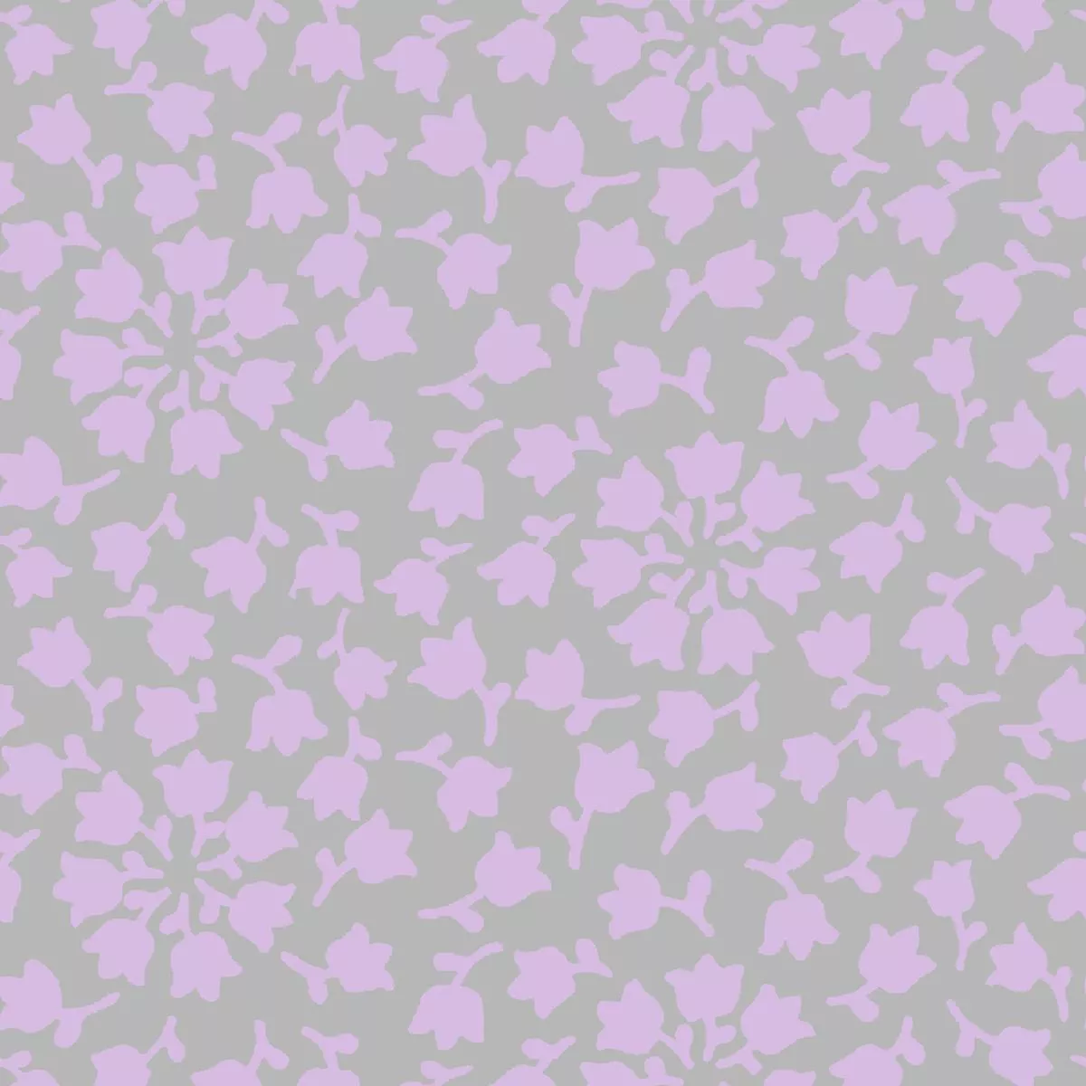 Bell Flowers on Gray & Lavender Fabric