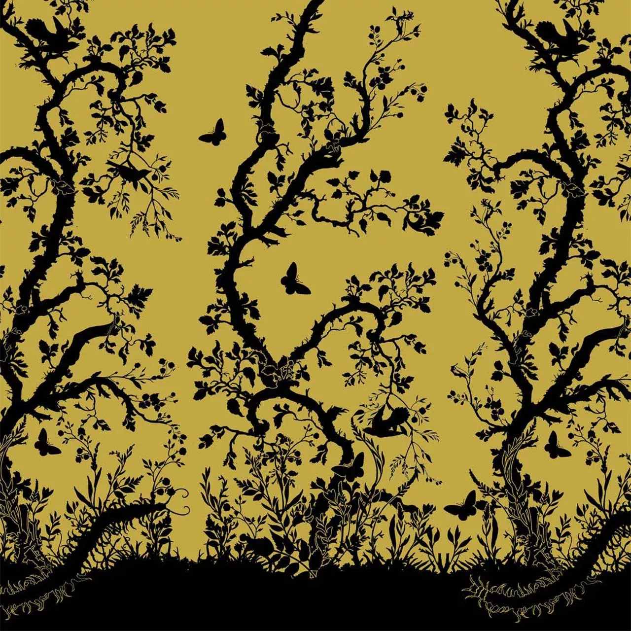 Birdbranch Black On Gold