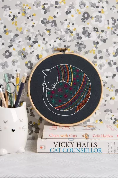 Black Cat Embroidery Kit