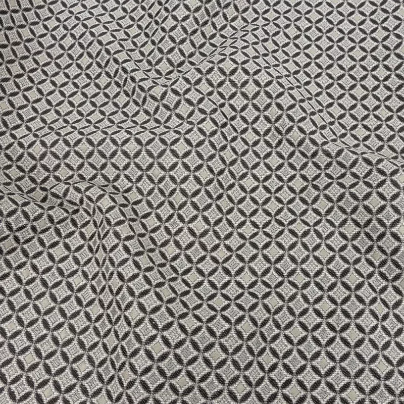 Black and Gray Quatrefoil Blended Polyester Jacquard