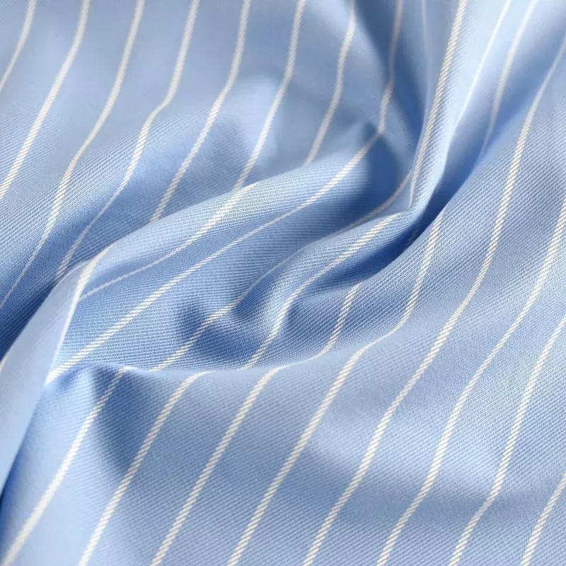 Blue Striped Twill Fabric 3704