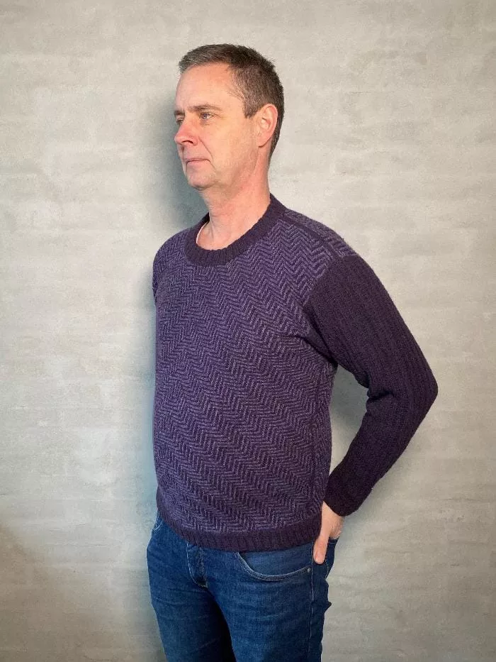 Brick mens sweater by Hanne Falkenberg, knitting pattern - PDF PATTERN