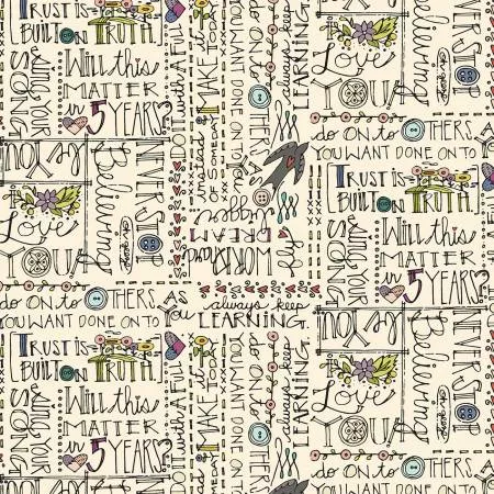 Bubbie's Buttons & Blooms - White Words