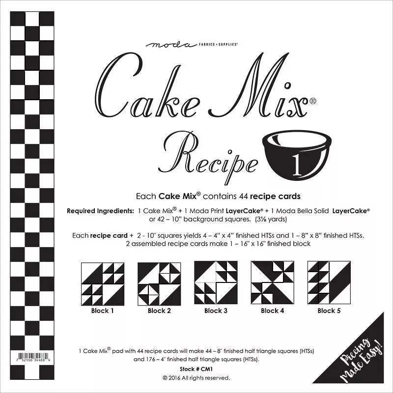 Cake Mix Recipe 1 44ct CM1 Moda