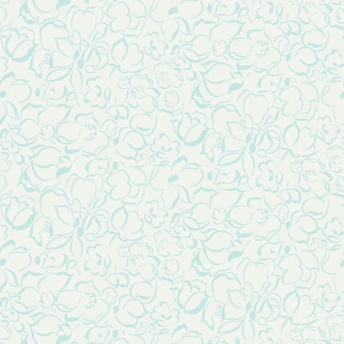 Camellia on Mint Fabric