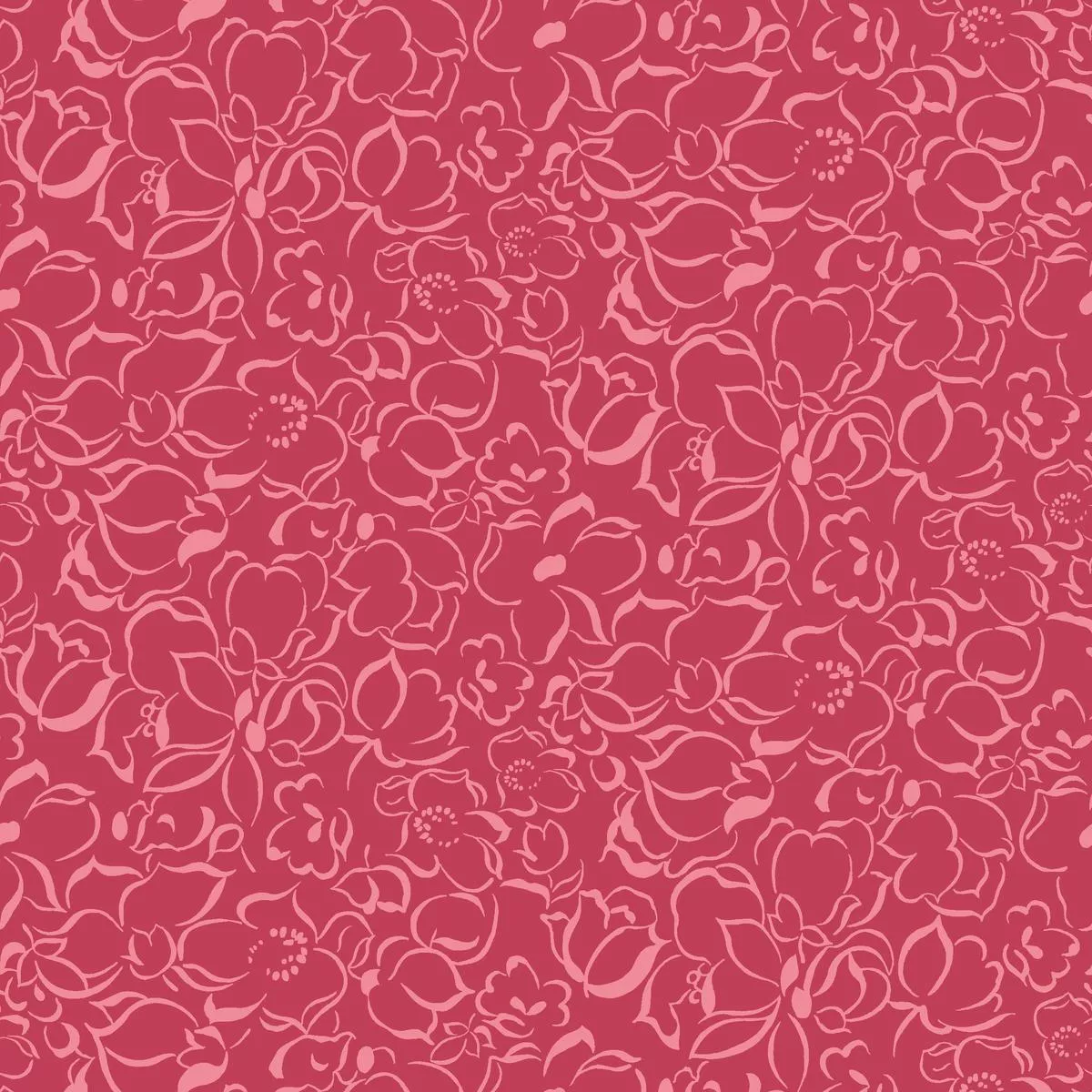 Camellia on Red Fabric