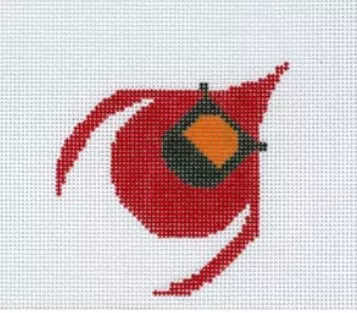 Charley Harper Needlepoint – Cardinal Flying Ornament