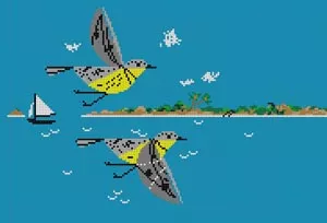 Charley Harper Needlepoint – Caribbean Cruisers