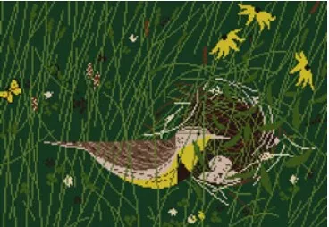 Charley Harper Needlepoint – Eastern Meadowlark