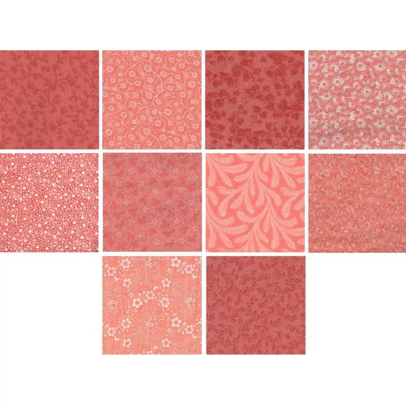 Charm Pack 5×5 Squares – Basic Colors Coral – 40 5 Squares