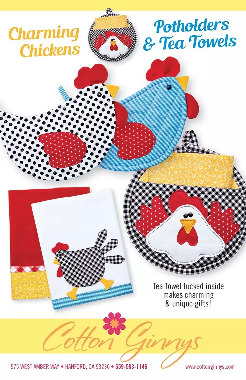 Charming Chickens Potholders & Tea Towels