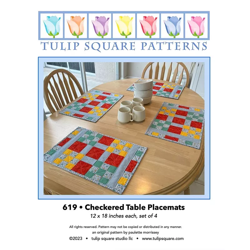 Checkered Table Placemats Downloadable Pattern