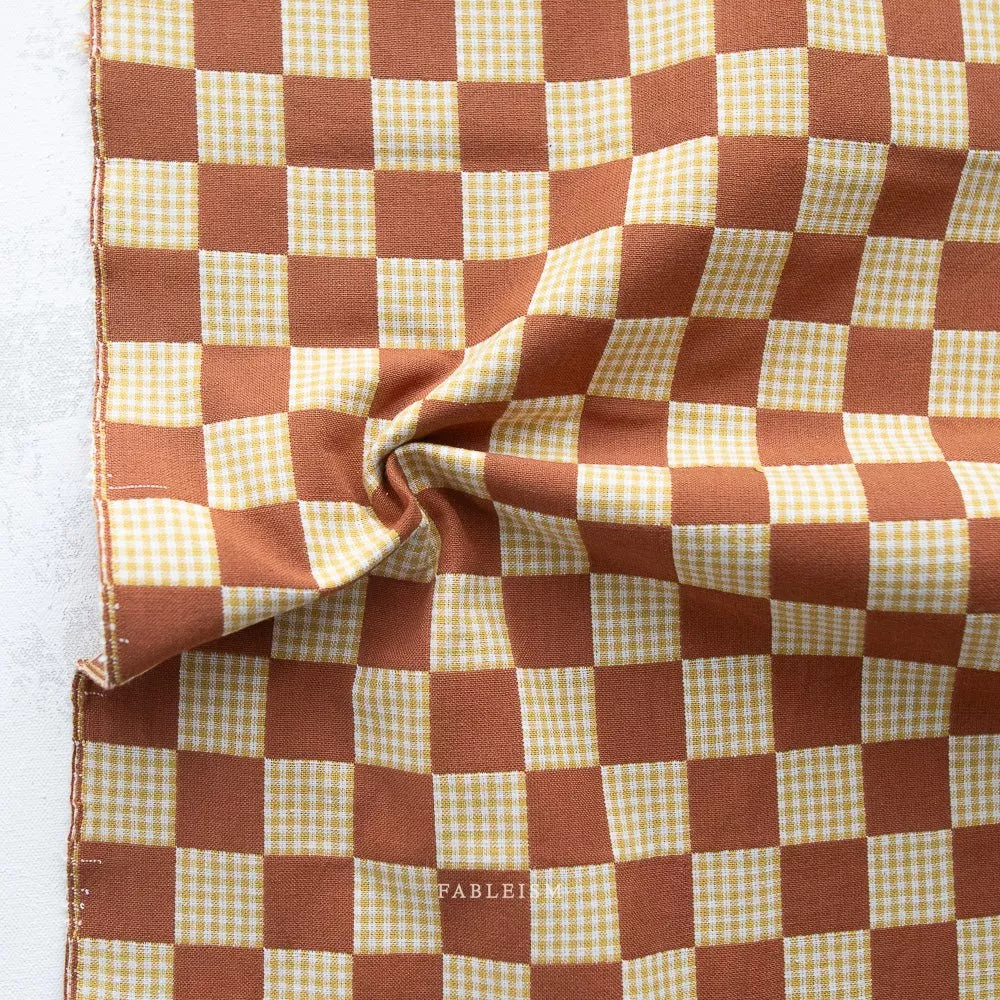 Checkers - Umber - Fableism 255gsm Doublecloth