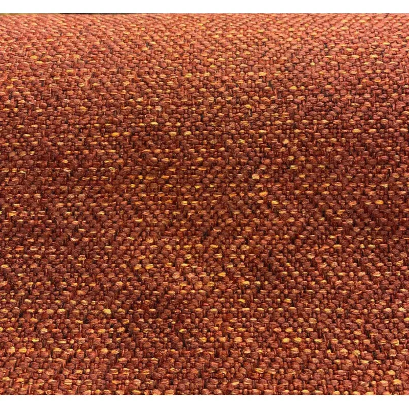 Chenille Presley Red Henna Tweed Upholstery Fabric by the yard