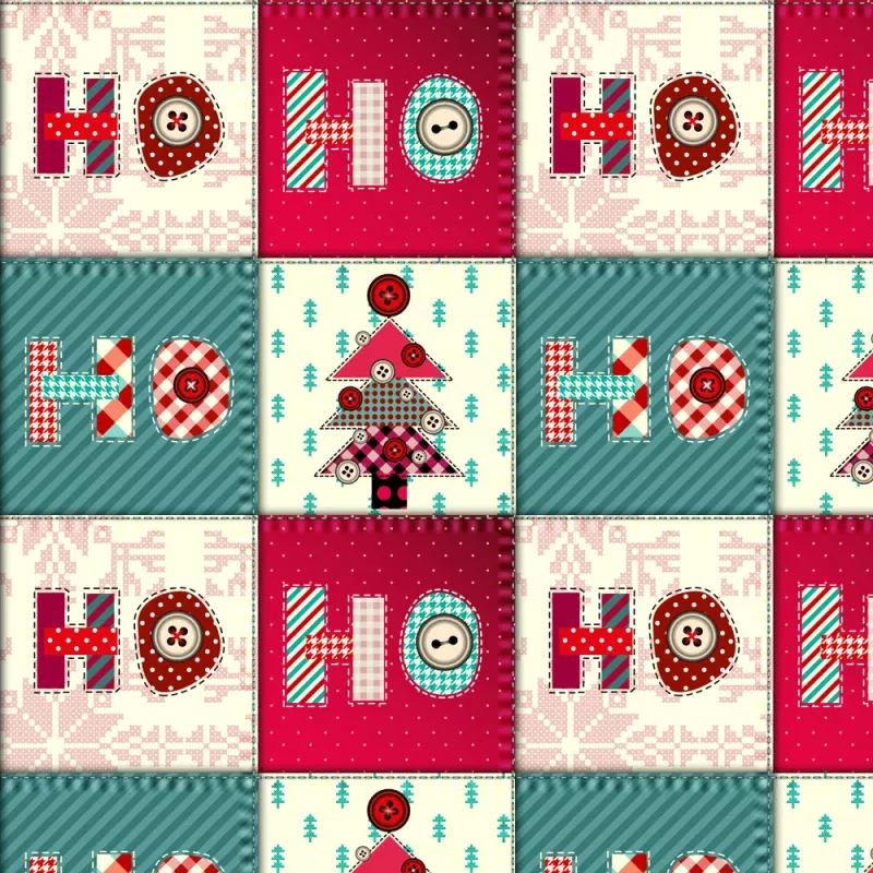Christmas Pattern Patchwork Fabric – Multi