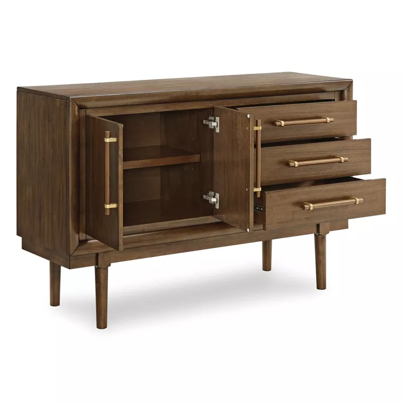 Contemporary 2-Door Dining Server with Storage Dark Brown