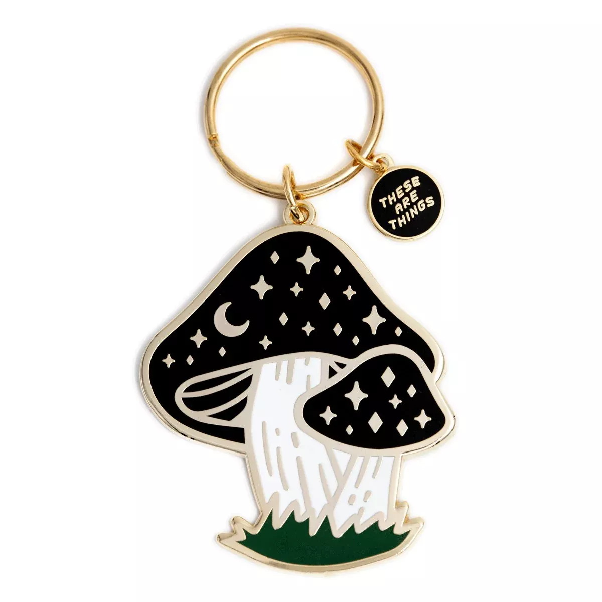Cosmic Mushroom Enamel Keychain