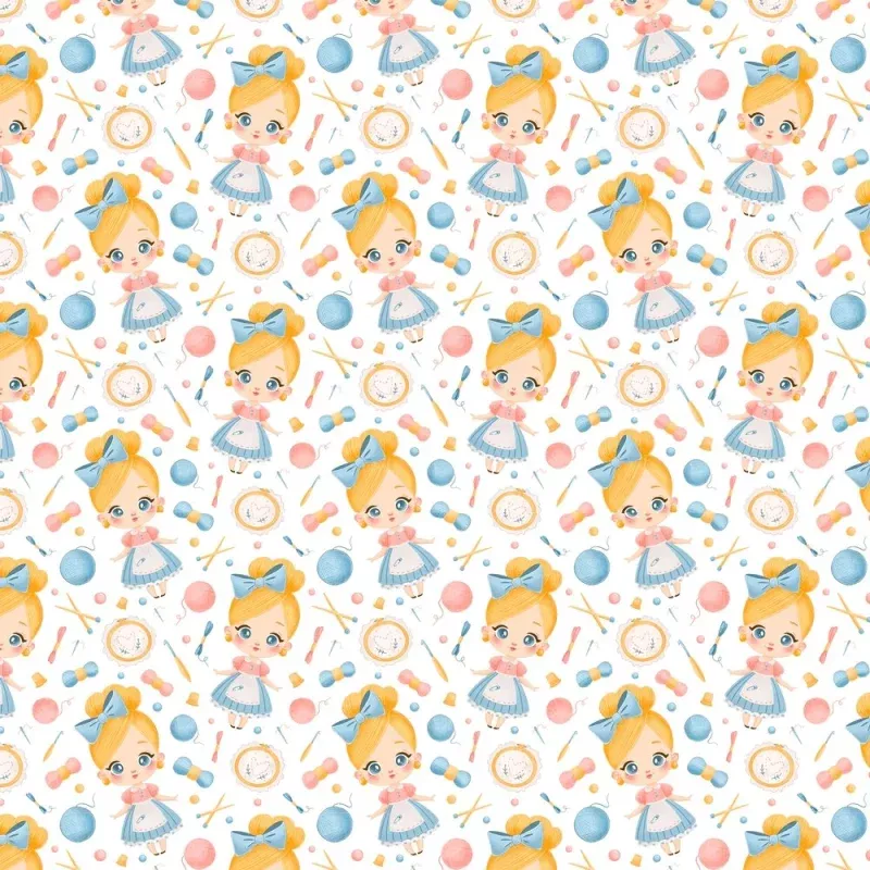 Crafty Doll Fabric – Yellow