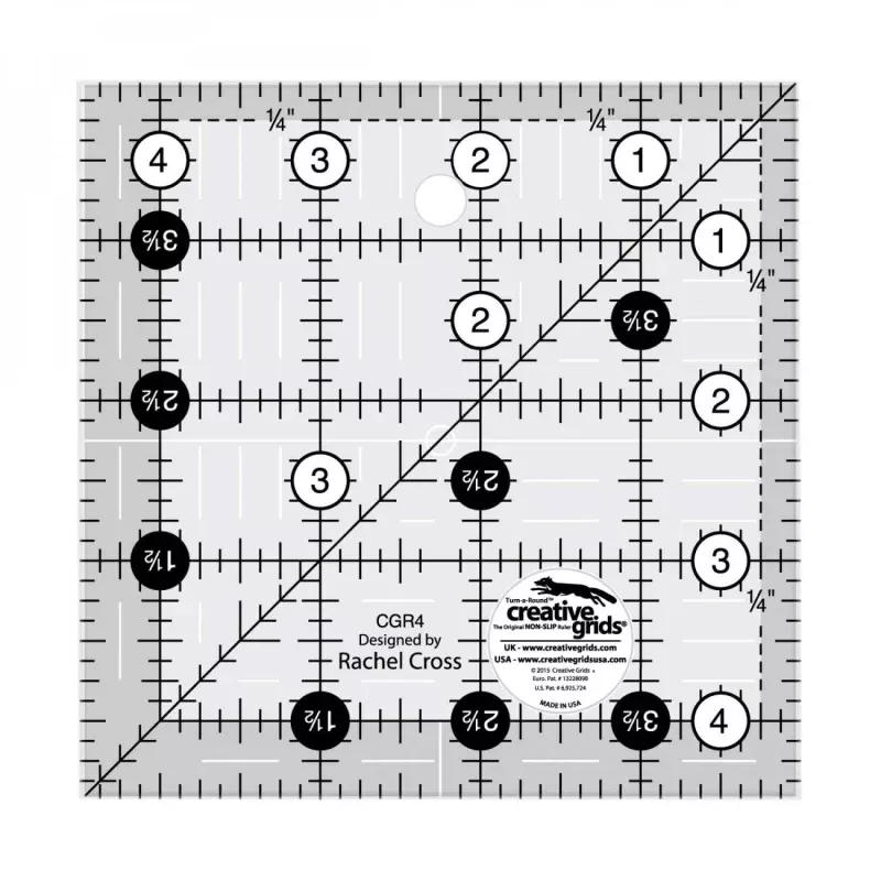 Creative Grids 4-1/2 Square Quilt Ruler (CGR4)