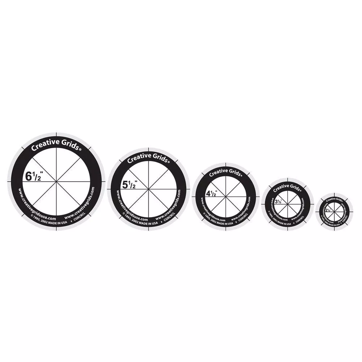 Creative Grids Rotary Cutting Circles (5 Disc with Grip)